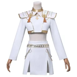 Nytt KPop Demon Hunters Cosplay Kostymset - Rumi Mira Zoey Halloweenfest Maskerad för Kvinnor, Vit 150 Kids> Dräkter