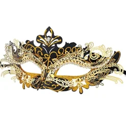 OCEAN Venetians mask (svart guld), för maskeradboll och kostym, för> Masker