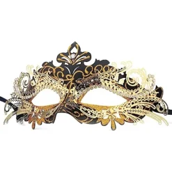 OCEAN Venetians mask (svart guld), för maskeradboll och kostym, för><noscript><img width=
