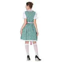 Oktoberfest Damdräkt Dirndl Damklänning Bröllopsgäst Dirndl Blus Kostym Sexig Inklusive Klänning, Blus, Förkläde (XL Grön)><noscript><img width=