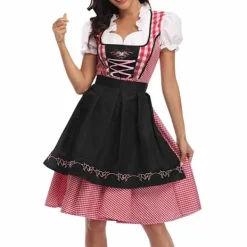 Oktoberfest Klänning Dam Förkläde Servitris Klänningar Bekväma> Dräkter