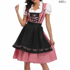 Oktoberfest Klänning Dam Förkläde Servitris Klänningar Bekväma><noscript><img width=