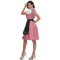 Oktoberfest Ölservitris Kostym Dam Bayersk Traditionell Dirndl Klänning Karneval (M Svart)><noscript><img width=