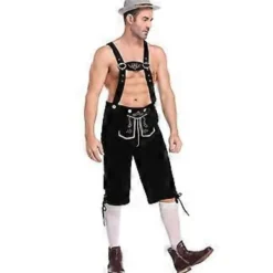 Oktoberfest och Ölfestival Bayersk Oktoberfest Kostymset för Män (2XL Svart)> Dräkter