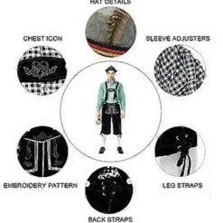 Oktoberfest och Ölfestival Bayersk Oktoberfest Kostymset för Män (2XL Svart)><noscript><img width=