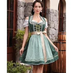 Oktoberfestdräkt reklamdräkt Halloween-pigadräkt barmaid-dräkt XL><noscript><img width=