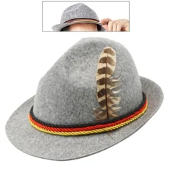 Oktoberfesthatt för vuxna, bayersk tysk öl, cosplay-hatt, ljusgrå-XM5-><noscript><img width=