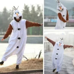 Olaf Frozen Vuxen Snögubbe Dräkt Kigurumi Pyjamas Ozq Hög Kvalitet [FW]-FA8- M> Dräkter