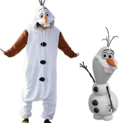 Olaf Frozen Vuxen Snögubbe Kostym Kigurumi Pyjamas Pyjamas Ozq Hög Kvalitet> Dräkter