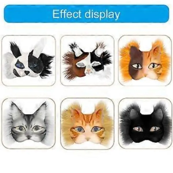 Omålade Rävmasker Halloween Cosplay Mask Handmålade Kattmasker med Päls Anime Cosplay Mask Djurmask Set brun> Masker