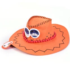 One Piece Ace Cowboy Hat Cosplay Hattar Pirates Cap> Huvudbonader