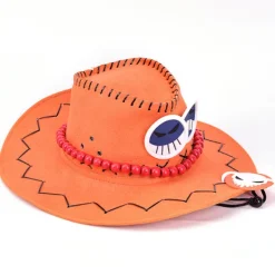 One Piece Ace Cowboy Hat Cosplay Hattar Pirates Cap><noscript><img width=