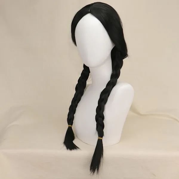 Onsdag Addams Cosplay Peruk Dam Långt Hår Peruk> Peruker