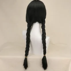 Onsdag Addams Cosplay Peruk Dam Långt Hår Peruk><noscript><img width=