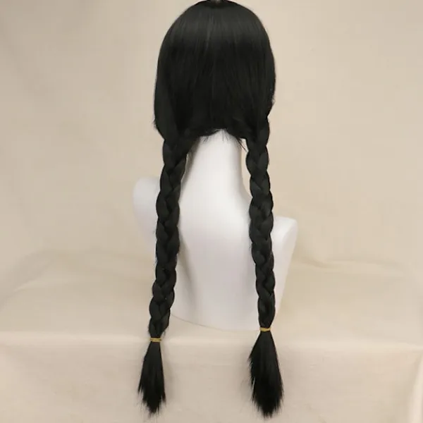 Onsdag Addams Cosplay Peruk Dam Långt Hår Peruk> Peruker