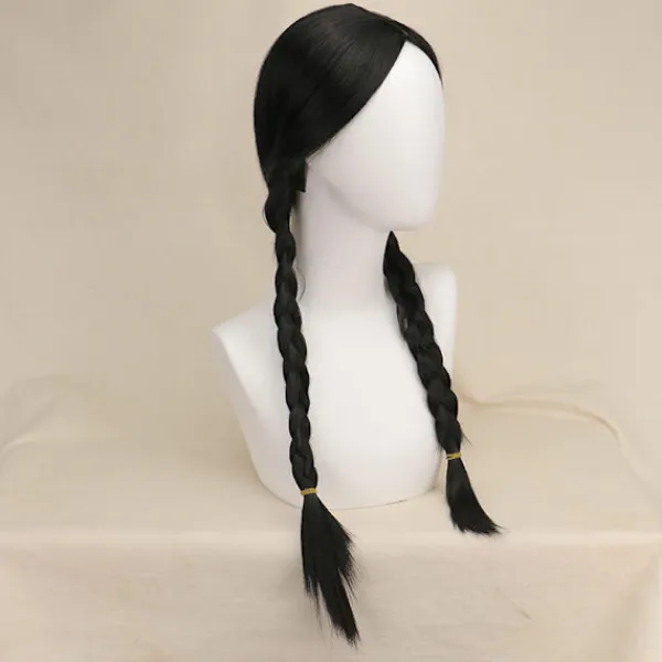 Onsdag Addams Cosplay Peruk Dam Långt Hår Peruk> Peruker