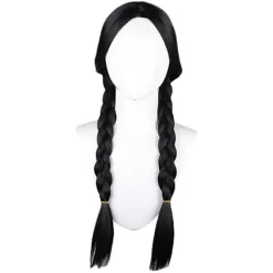 Onsdag Addams Vuxen Barn Onsdag Cosplay Peruk.k Adult A> Peruker