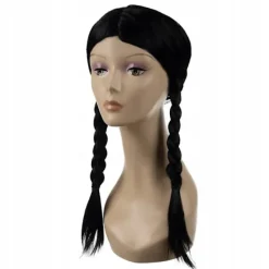 Onsdag Peruk med Flätor - Addams> Peruker