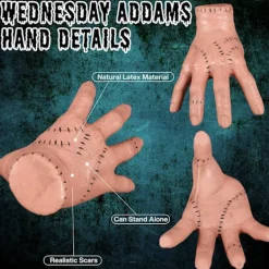 ATELA Onsdag Thing Hand, Onsdag Familjen Addams Hand, Add-AMS Family Main Realistiska Onsdag Addams-tillbehör för cosplay-dekorationer><noscript><img width=
