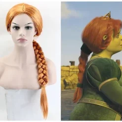 FMYSJ Orange Fiona Princess Cosplay Peruk 60cm - Långt Syntetiskt Hår för Kvinnor (FMY)> Peruker
