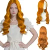 Orange Peruk för Kvinnor, 2st Peruk med Lugg, Lockig Peruk Lång Naturlig Värmebeständig för Kvinnor Party Kostym Cosplay> Peruker