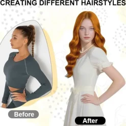 Orange Peruk för Kvinnor, 2st Peruk med Lugg, Lockig Peruk Lång Naturlig Värmebeständig för Kvinnor Party Kostym Cosplay><noscript><img width=