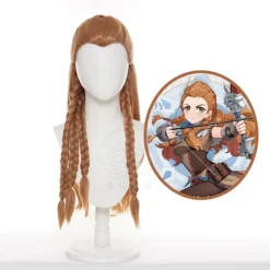 Original God Eloi cosplay peruk halvuppsatt hår tvinnad fläta styling peruk> Peruker