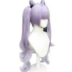 ATELA Original God Ting Neon Fast Rain sculpt klar peruk anime spel Carve clear cosplay dubbel hästsvans progressiva kattöron modellering 70cm><noscript><img width=