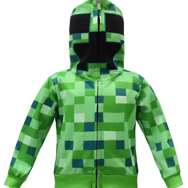 2-pack Barnkostymer Minecraft för barn, långärmad tröja med huva och byxor-FA- 160cm> Peruker