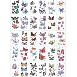 Megabilligt 30-pack 3D Fake Tatueringar Fjäril Temporära Gnuggisar> Smink
