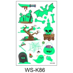 6-pack 3D Halloween-tatueringar (tillfälliga)> Smink