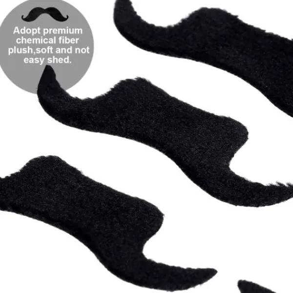 48-pack falska mustascher, självhäftande, för fester SQBB_max> Tillbehör