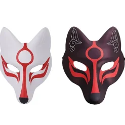 2-pack festdekoration masker scenföreställning rekvisita masker (svart och vit) (26X23CM, vit)> Masker