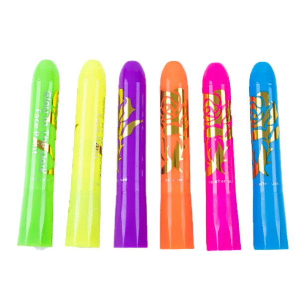 6-pack Glow In Dark Ansiktsfärg Uv Neon Ansiktsfärg Crayon Penna> Smink