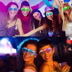 10-pack Glow Stick Glasögon Bulk Party Set, LED Glasögon, Självlysande Partyartiklar, Party Solglasögon, Party Favörer, Slumpmässiga Färger><noscript><img width=