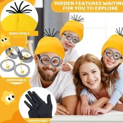 5-pack Gul Kostymset för Vuxna med Glasögon & Handskar för Halloween [YDE]><noscript><img width=