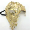 1-Pack Halloween Rekvisita Maskerad Halv Ansikte Herr Metall Diamant Järnmask Enögd Vuxen Guld Ihålig Ögonmask> Masker