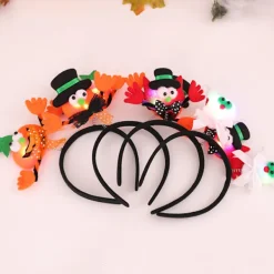2-pack Halloween söta lysande pannband pumpa fladdermus vuxna barn Halloween festkläder rekvisita (vitt spöke)> Huvudbonader