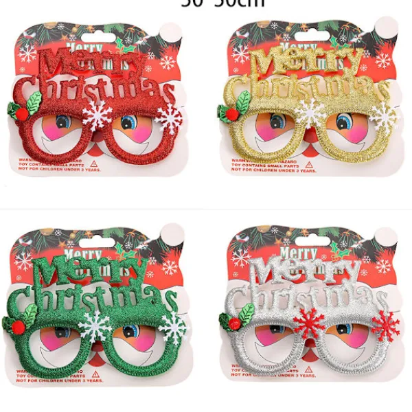 4-pack Jul Party Glasögon Jul Glitter Dekoration Kostym Glasögon Båge Glasögon> Tillbehör