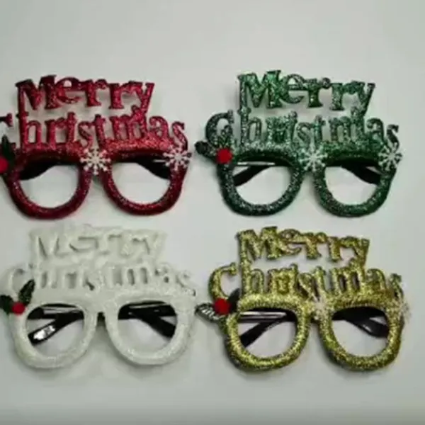 4-pack Jul Party Glasögon Jul Glitter Dekoration Kostym Glasögon Båge Glasögon> Tillbehör