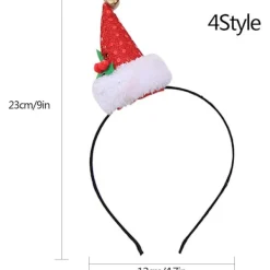 4-pack Julhatt med paljetter, Santa-hatt, diadem> Huvudbonader