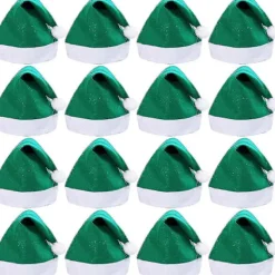16-pack Jultomtar av Filt - Grön> Huvudbonader