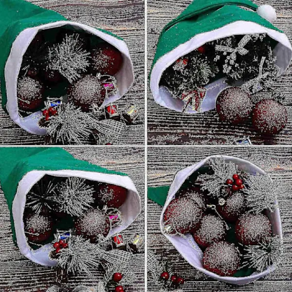 16-pack Jultomtar av Filt - Grön> Huvudbonader