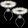 2-pack Ljus Ängel Gloriahårband Led Vitt Fjäderhårband Ängel Gloriahårband För Jul TA> Tillbehör
