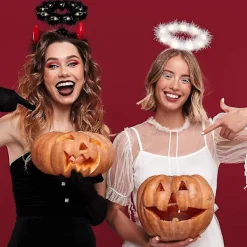 2-pack Ljushåriga Ängel Halo-Hårband LED Vita Fjäder Hårband Ängel Halo-Hårband för Jul><noscript><img width=