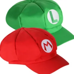 2-pack Mario och Luigi Hattar Röd och Grön Videospelstema Kepsar> Huvudbonader