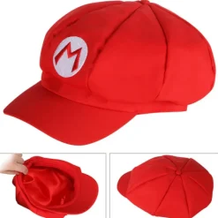 2-pack Mario och Luigi hattar Röda och gröna kepsar med videospelstema><noscript><img width=