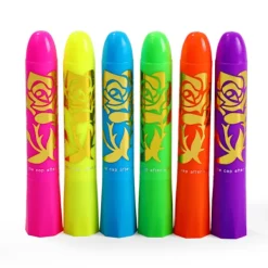 6-pack Neon Fluorescerande Glow-in-the-Dark Ansiktsmålningsstift Tvättsbart Makeupkritor för Vuxna Halloween Maskeradfest> Smink