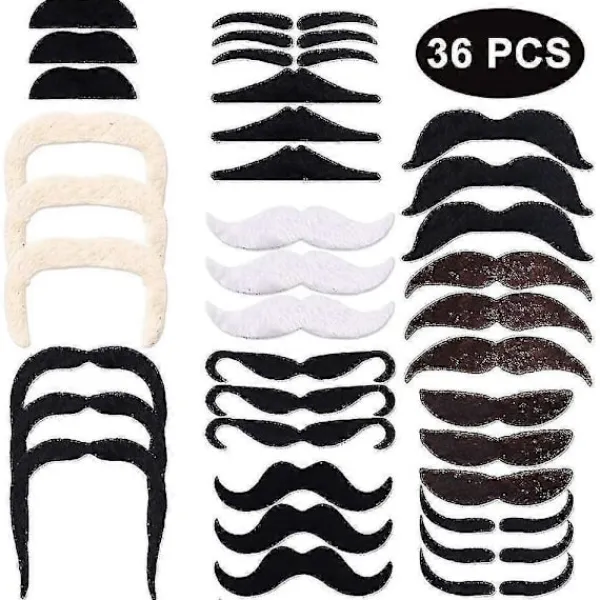 48-pack Nyhet Låtsasmustasch Självhäftande Mustascher För Maskerad> Tillbehör