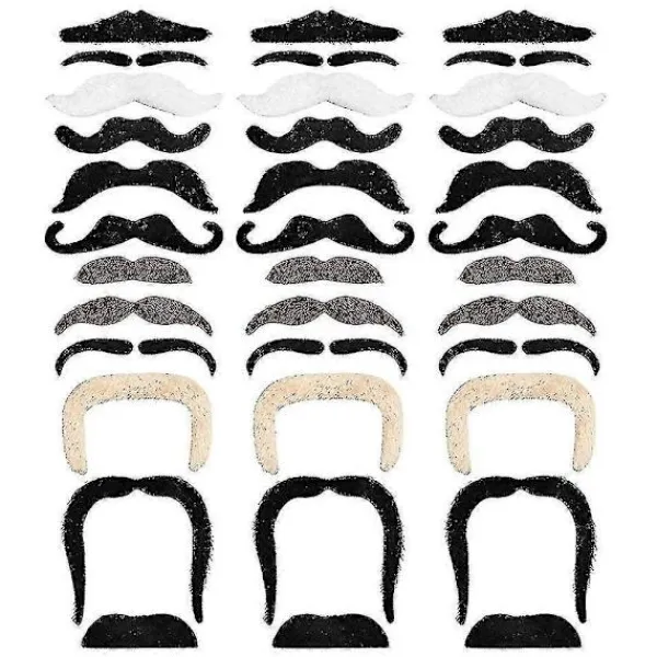 48-pack Nyhet Låtsasmustasch Självhäftande Mustascher För Maskerad> Tillbehör